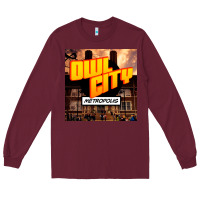 Burgundy Owl City Adam Young Long Sleeve Tee - linhVisuals