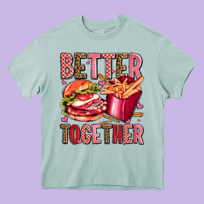 Hamburger Potatoes Better Together Olivia Heavy Core Tee Designed By Oliviacreatesart