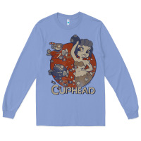 Colony Blue cuphead cala maria airplane attack t shirt Long Sleeve Tee - linhVisuals