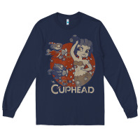 Navy cuphead cala maria airplane attack t shirt Long Sleeve Tee - linhVisuals