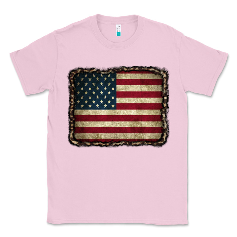 American Flag With Leopard Frame Classic Tee by CowCowDesign | Teevron
