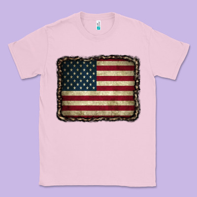 American Flag With Leopard Frame Classic Tee Designed By Cowcowdesign