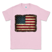Bubblegum Pink American Flag With Leopard Frame Classic Tee - CowCowDesign