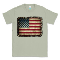 Matcha American Flag With Leopard Frame Classic Tee - CowCowDesign