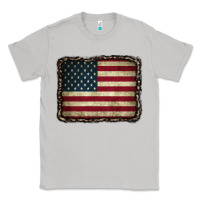 Moon Dust American Flag With Leopard Frame Classic Tee - CowCowDesign