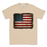 Mushroom American Flag With Leopard Frame Classic Tee - CowCowDesign