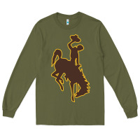 Army Green wyoming athletics Long Sleeve Tee - linhVisuals