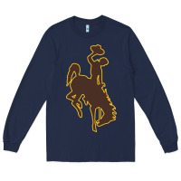 Navy wyoming athletics Long Sleeve Tee - linhVisuals