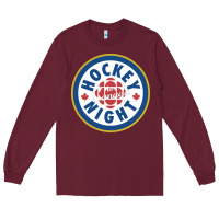 Burgundy hockey night in canada 1 Long Sleeve Tee - linhVisuals