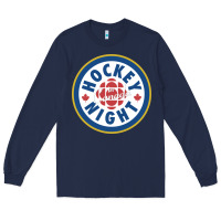 Navy hockey night in canada 1 Long Sleeve Tee - linhVisuals