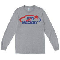 Heather Grey usa hockey Long Sleeve Tee - linhVisuals