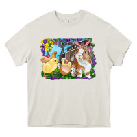 Cream easter farm chicks and bunny Heavy Core Tee - RanaPortraitStore