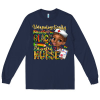 Navy unapologetically pretty black educated nurse Long Sleeve Tee - CowhideDigitalArt