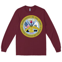 Burgundy department of the army Long Sleeve Tee - linhVisuals