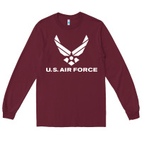 Burgundy us air force Long Sleeve Tee - linhVisuals