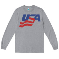 Heather Grey usa hockey simple Long Sleeve Tee - linhVisuals