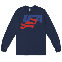 Navy usa hockey simple Long Sleeve Tee - linhVisuals