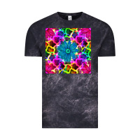 Cloud Black neon cowhide with flower seamless pattern Vintage Tee - BundleAndBundleShop