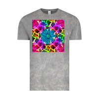 Cloud Rock neon cowhide with flower seamless pattern Vintage Tee - BundleAndBundleShop