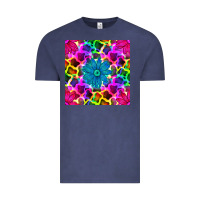 Vintage Denim neon cowhide with flower seamless pattern Vintage Tee - BundleAndBundleShop