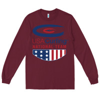 Burgundy usa curling team Long Sleeve Tee - linhVisuals