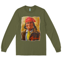 Army Green geronimo apache warrior native american t shirt Long Sleeve Tee - linhVisuals