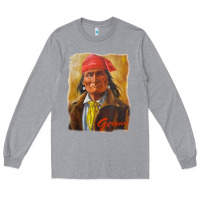 Heather Grey geronimo apache warrior native american t shirt Long Sleeve Tee - linhVisuals