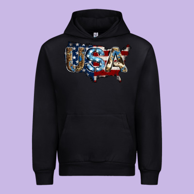 Usa American Flag Background Urban Hoodie Designed By Jasminsmagicworld