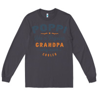 Smoke Mens Poppi Like a Regular Grandpa Funny Fathers Day Long Sleeve Tee - linhVisuals