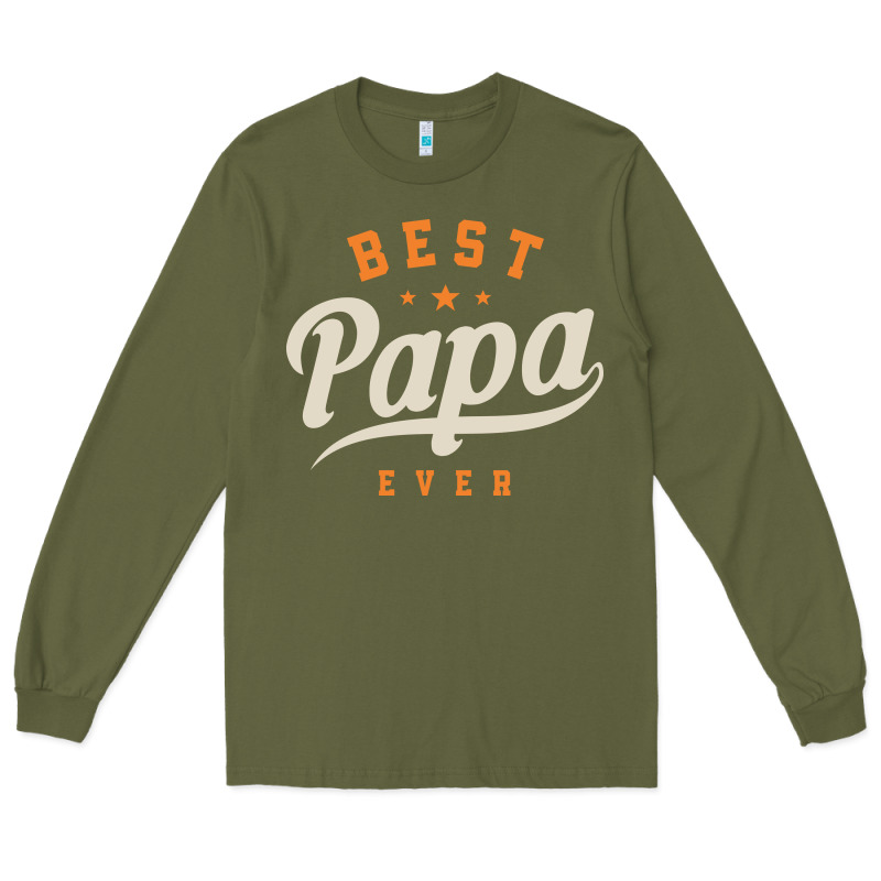 Mens Best Papa Ever Funny Fathers Day Long Sleeve Tee by linhVisuals | Teevron