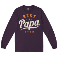 Plum Mens Best Papa Ever Funny Fathers Day Long Sleeve Tee - linhVisuals