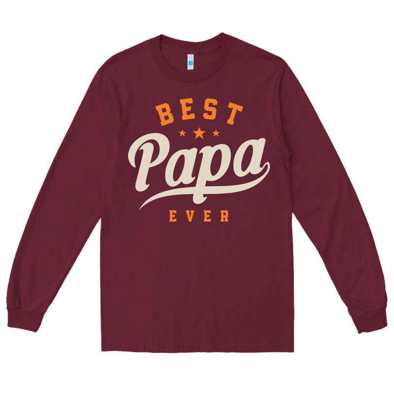 Mens Best Papa Ever Funny Fathers Day Long Sleeve Tee by linhVisuals | Teevron