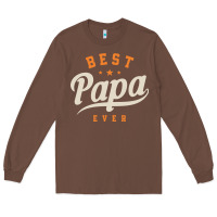 Chestnut Mens Best Papa Ever Funny Fathers Day Long Sleeve Tee - linhVisuals