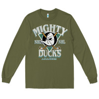 Army Green vintage mighty sports ducks Long Sleeve Tee - linhVisuals
