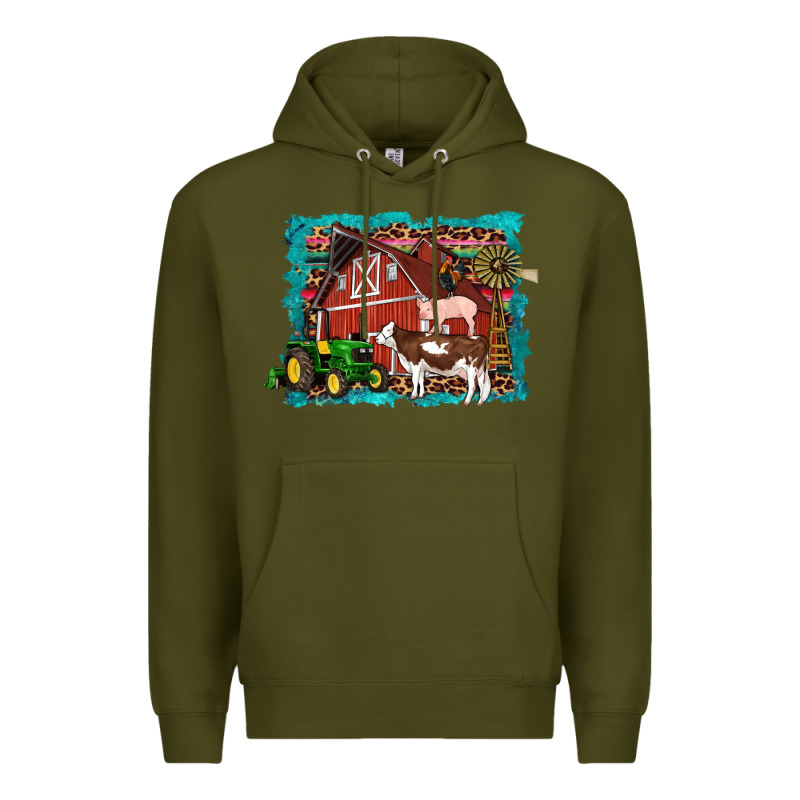 Farm Life Tractor Cow Pig Rooster Premium Hoodie by Artiststas | Teevron