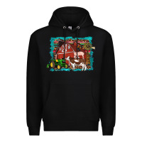 Black farm life tractor cow pig rooster Premium Hoodie - Artiststas