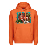 Carrot farm life tractor cow pig rooster Premium Hoodie - Artiststas