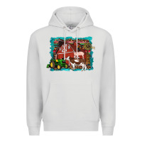Dove Grey farm life tractor cow pig rooster Premium Hoodie - Artiststas