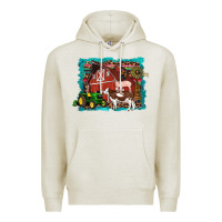 Oatmeal Heather farm life tractor cow pig rooster Premium Hoodie - Artiststas