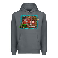 Rock farm life tractor cow pig rooster Premium Hoodie - Artiststas