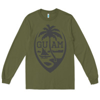 Army Green guam seal guam flag usa guamanian chamorro gifts pullover hoodie Long Sleeve Tee - linhVisuals