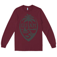 Burgundy guam seal guam flag usa guamanian chamorro gifts pullover hoodie Long Sleeve Tee - linhVisuals