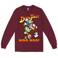 Burgundy woo hoo duck tales art gift for fans Long Sleeve Tee - linhVisuals