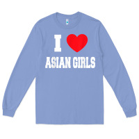 Colony Blue i love asian girls t shirt Long Sleeve Tee - linhVisuals