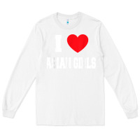 White i love asian girls t shirt Long Sleeve Tee - linhVisuals