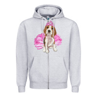 Heather Grey balerina beagle with tutu Zipper Hoodie - RanaPortraitStore