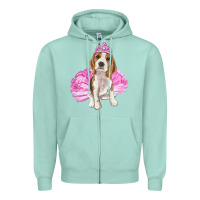 Seafoam balerina beagle with tutu Zipper Hoodie - RanaPortraitStore