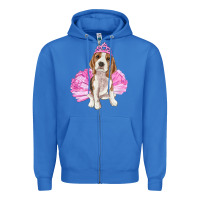 True Royal balerina beagle with tutu Zipper Hoodie - RanaPortraitStore