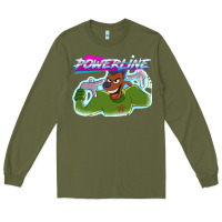 Army Green powerline Long Sleeve Tee - linhVisuals