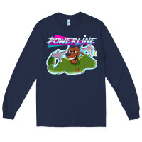 Navy powerline Long Sleeve Tee - linhVisuals